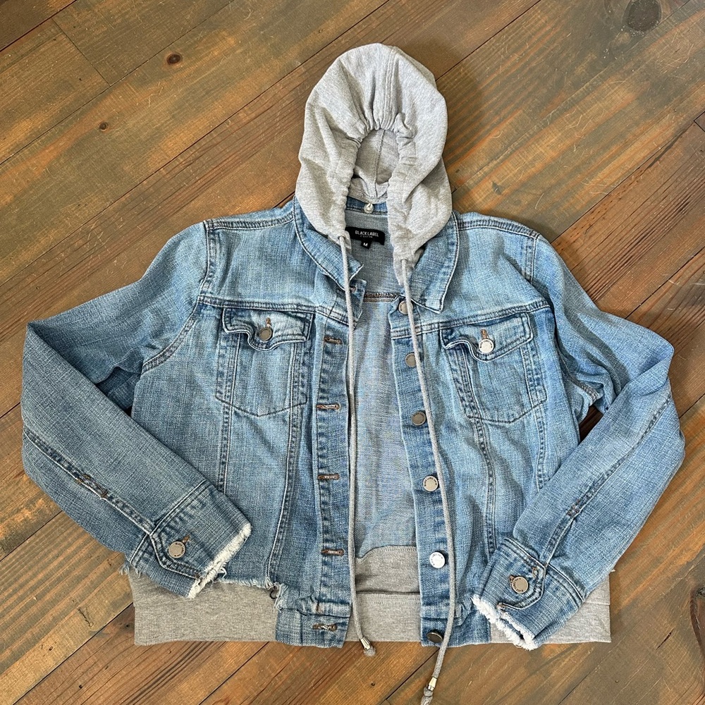 Boutique Denim Jacket with Hood